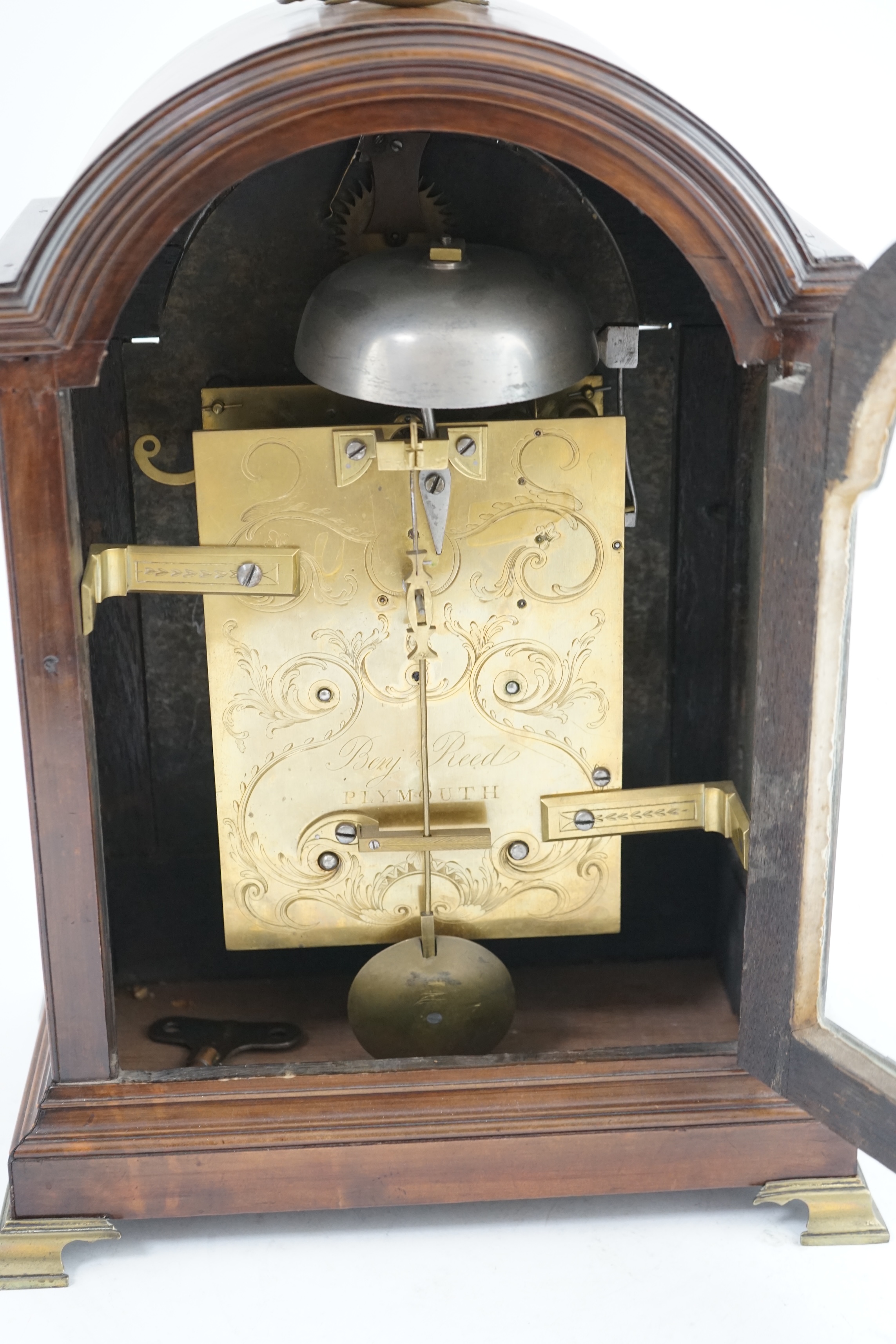 Benjamin Reed of Plymouth. A George III pearwood bracket clock